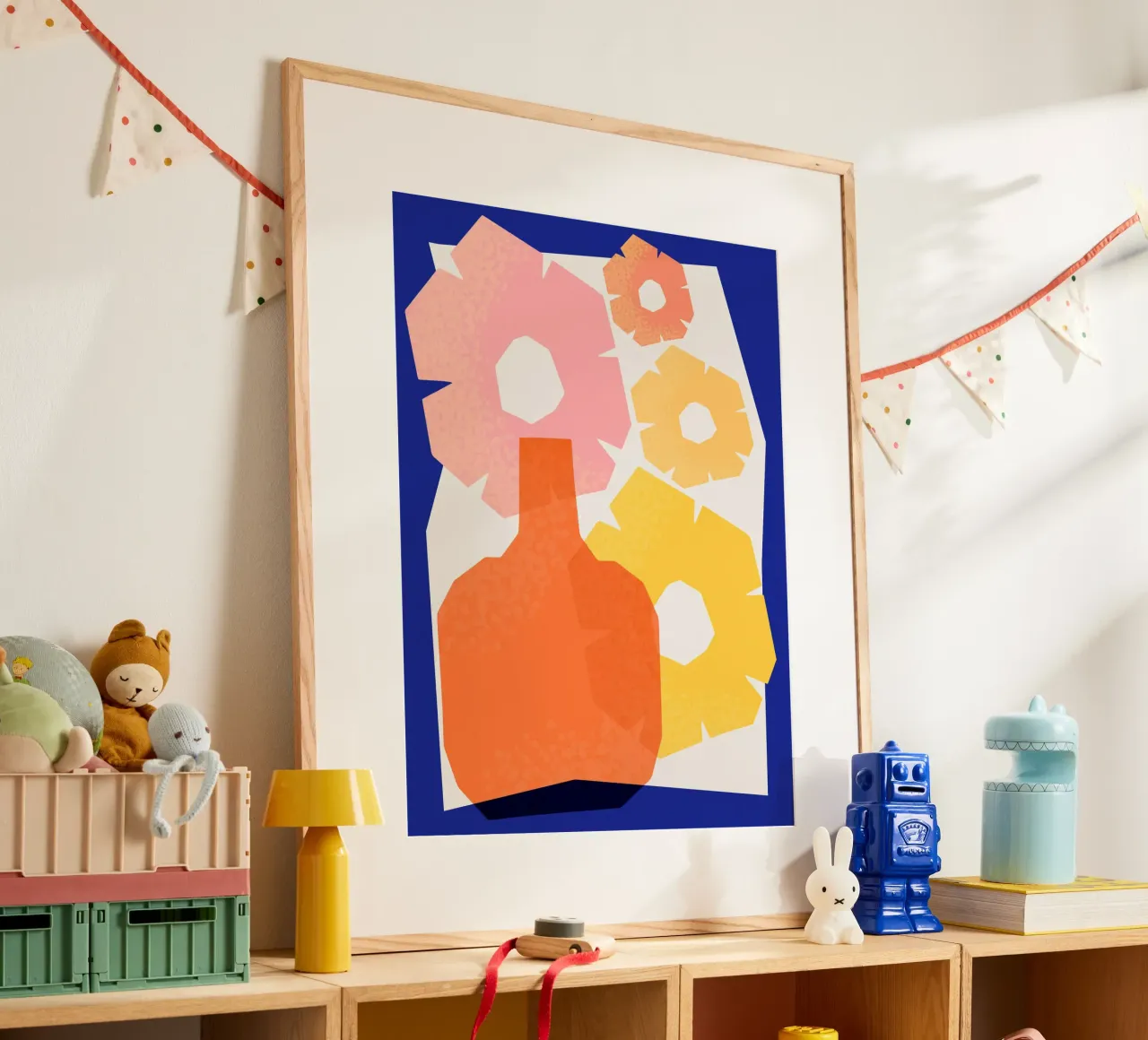 Geometric Joy No 3 poster con telaio in plastica da treechild