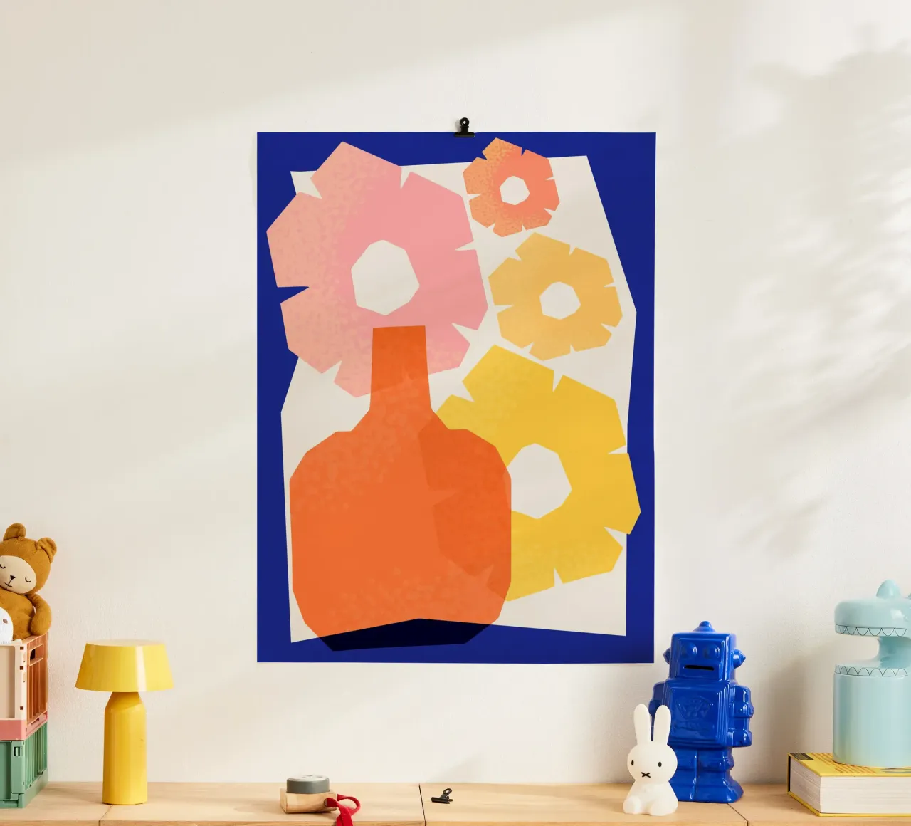 Geometric Joy No 3 poster con telaio in plastica da treechild