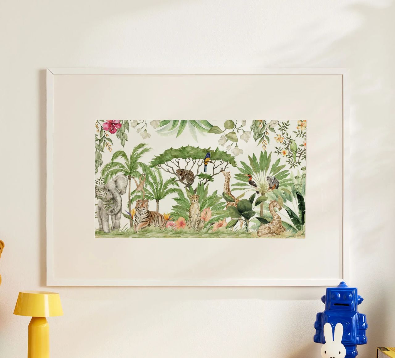 Nursery Watercolor Exotic African Animals Safari 1 poster by Vintage World - Uta Naumann