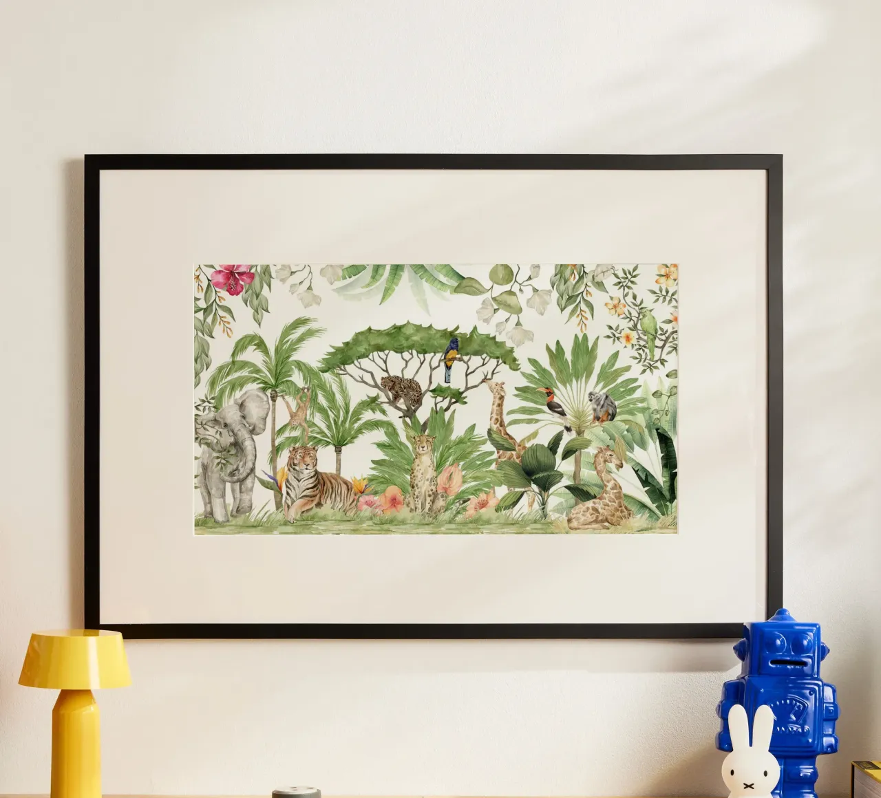 Nursery Watercolor Exotic African Animals Safari 1 poster by Vintage World - Uta Naumann