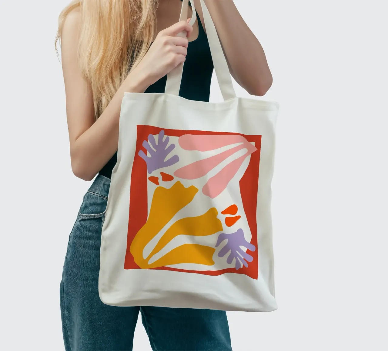 Geometric Joy No 4 borsa in juta da treechild
