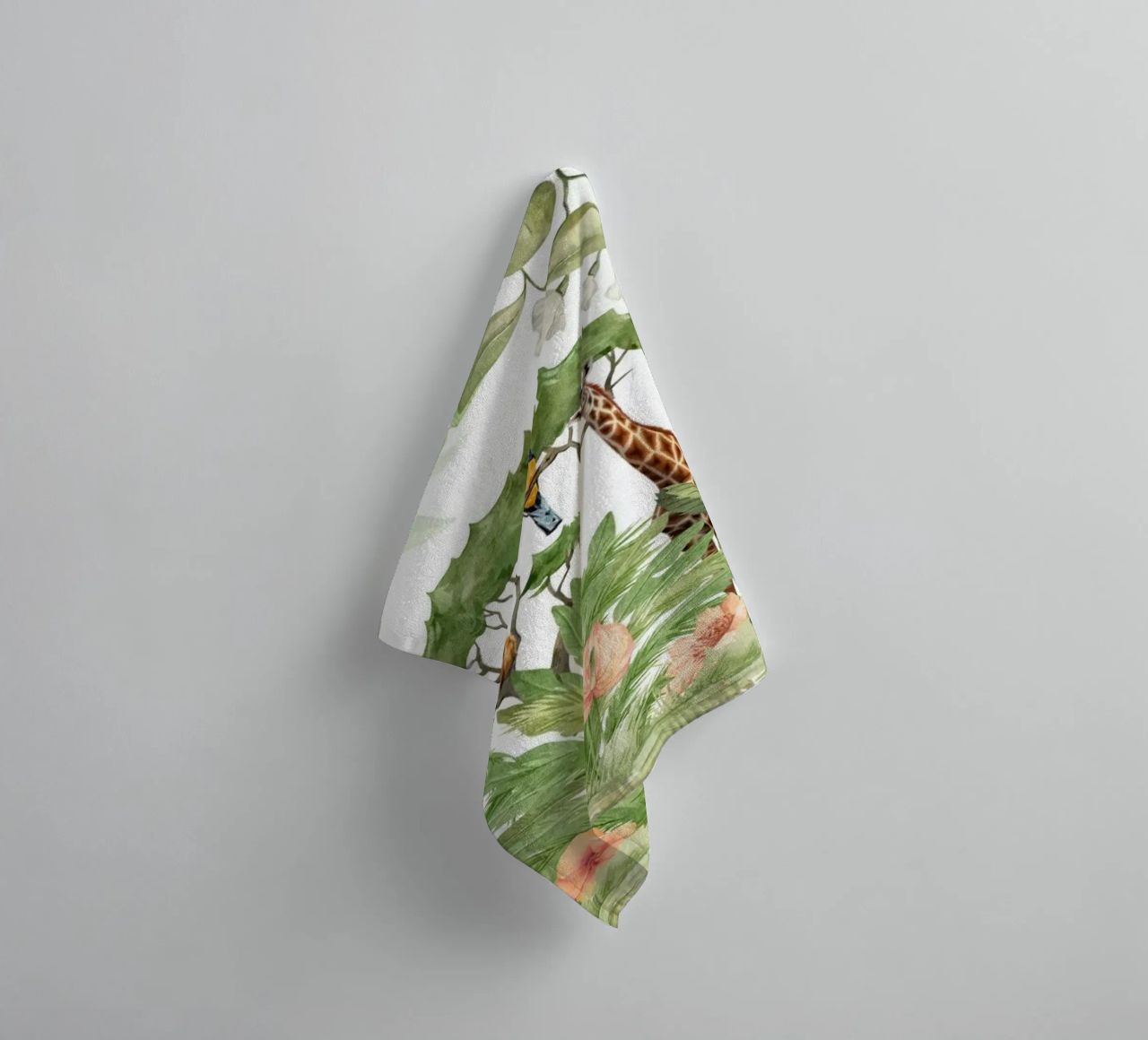 Nursery Watercolor Exotic African Animals Safari 3 serviette de bain de Vintage World - Uta Naumann