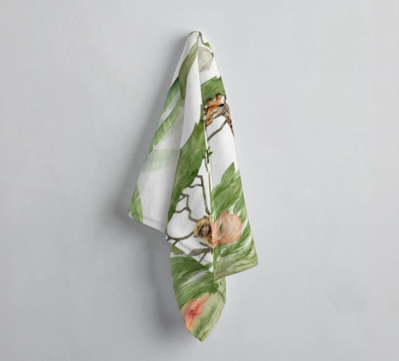 Nursery Watercolor Exotic African Animals Safari 3 serviette de bain de Vintage World - Uta Naumann
