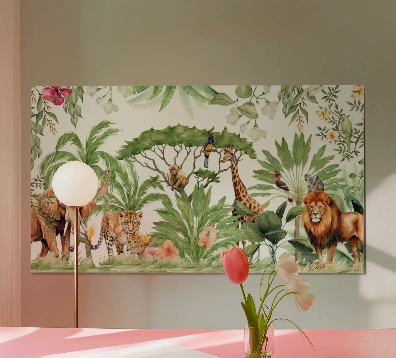 Nursery Watercolor Exotic African Animals Safari 3 poster by Vintage World - Uta Naumann