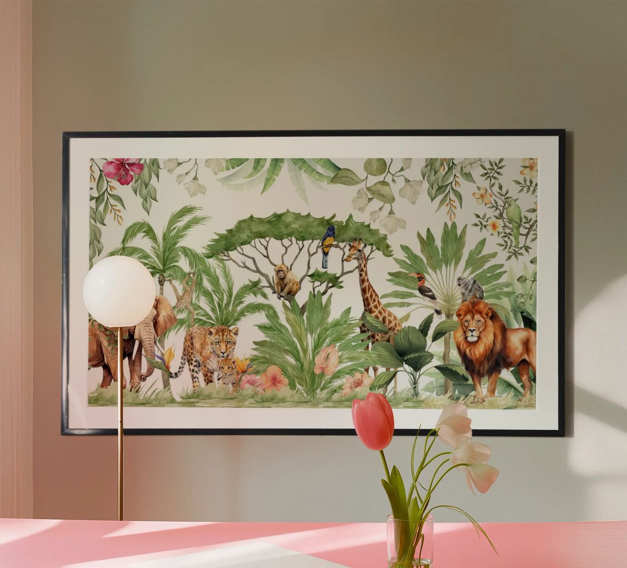 Nursery Watercolor Exotic African Animals Safari 3 poster by Vintage World - Uta Naumann