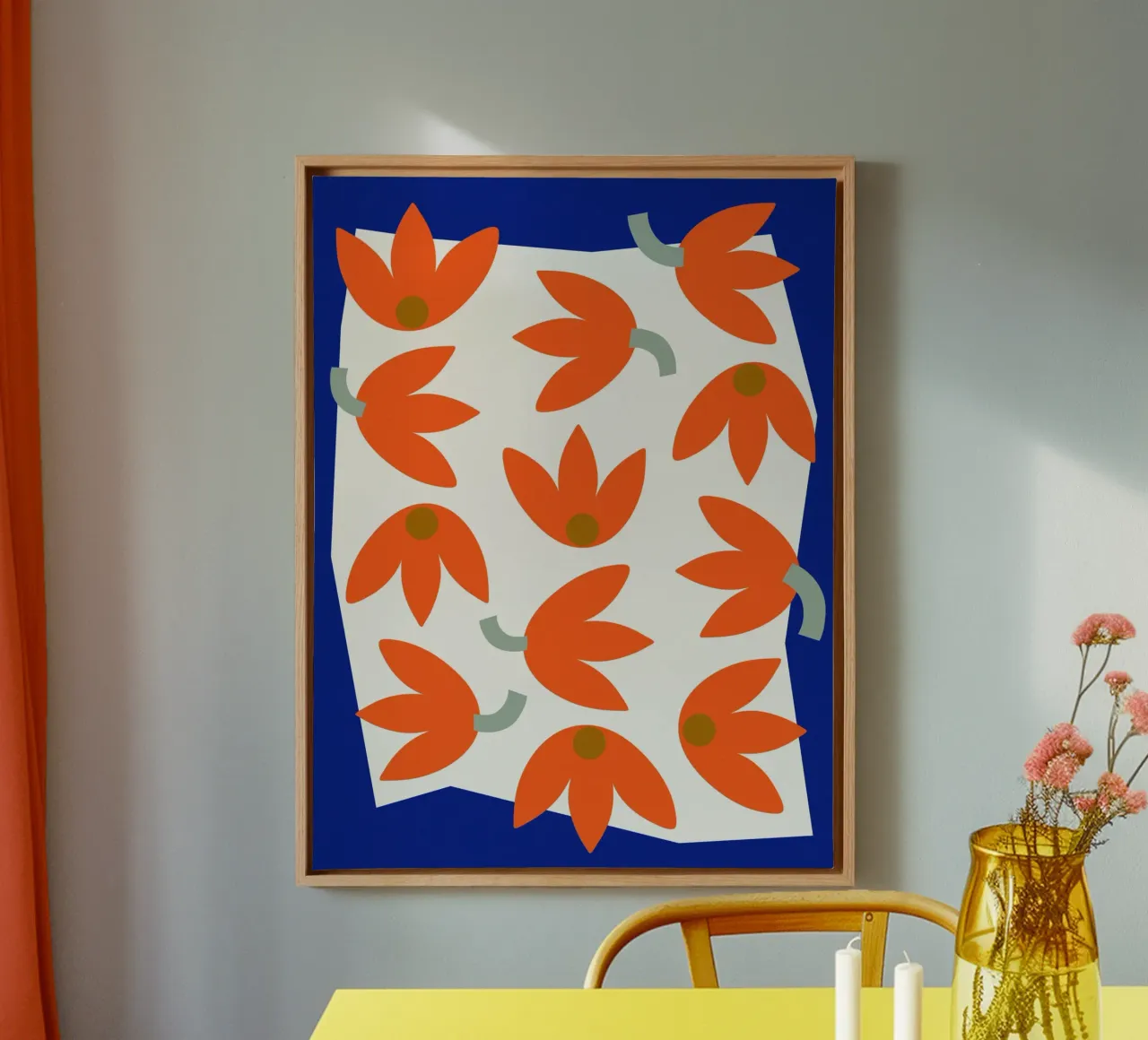 Geometric Joy No 5 tela con Cornice a cassetta da treechild