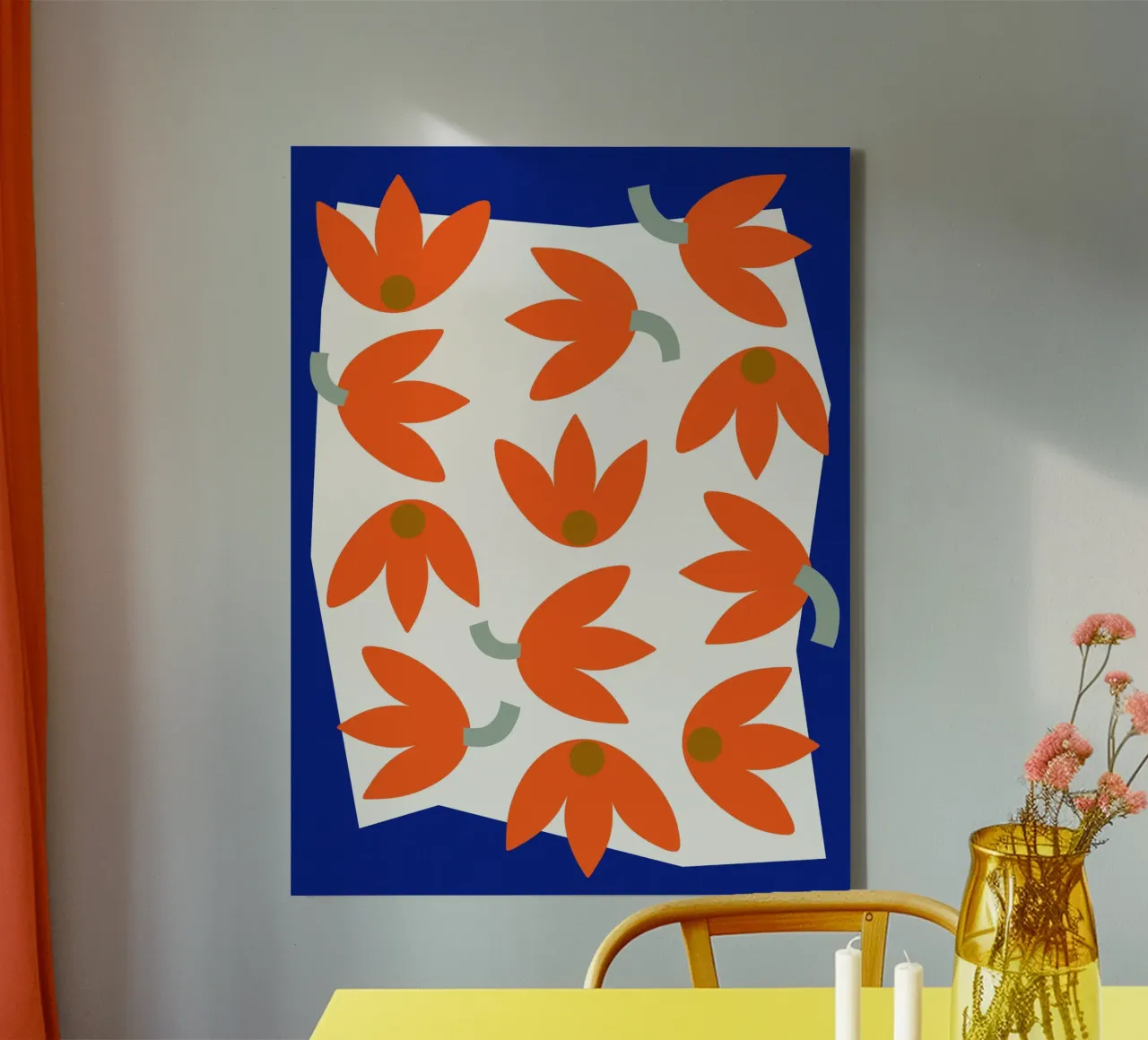 Geometric Joy No 5 tela con Cornice a cassetta da treechild