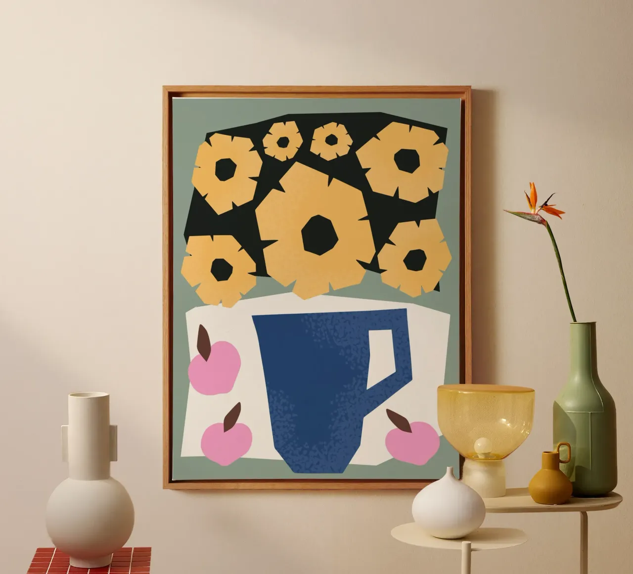 Geometric Joy No 8 Leinwand mit Schattenfugenrahmen von treechild