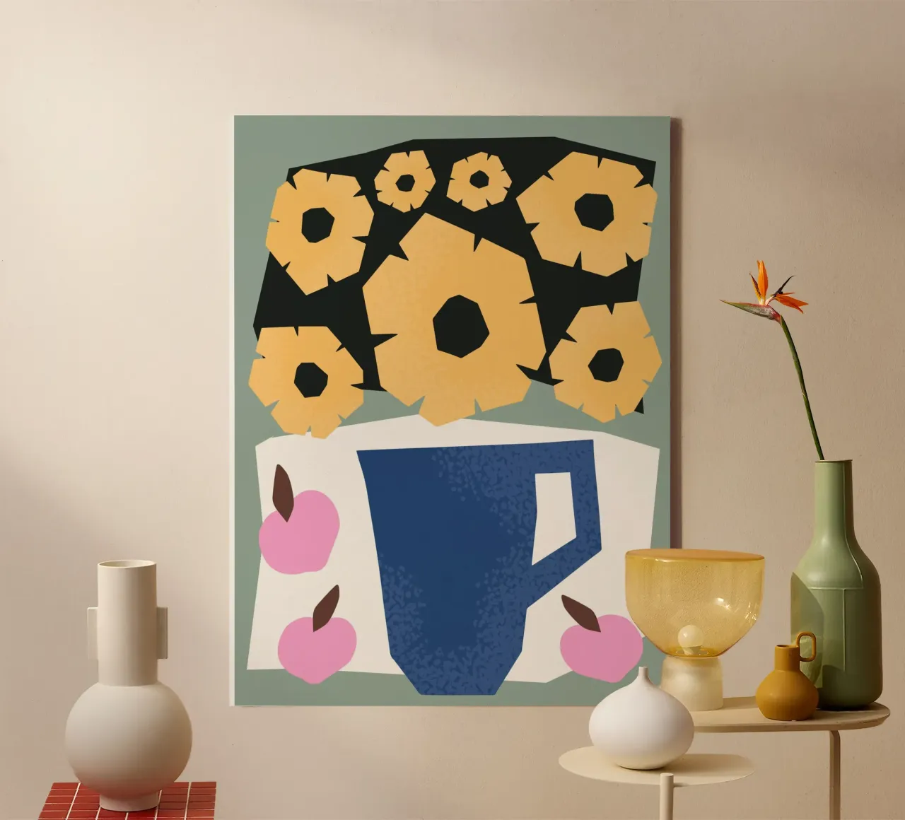 Geometric Joy No 8 Leinwand mit Schattenfugenrahmen von treechild