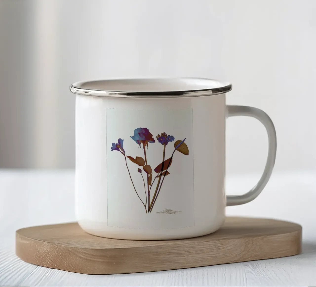 Ode aux Fleurs (Blue) tazza in smalto da BlauMaschine