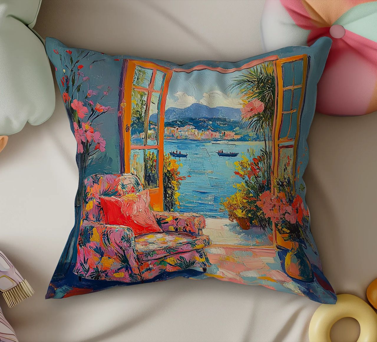 La vue lumineuse coussin de ArtByNiki