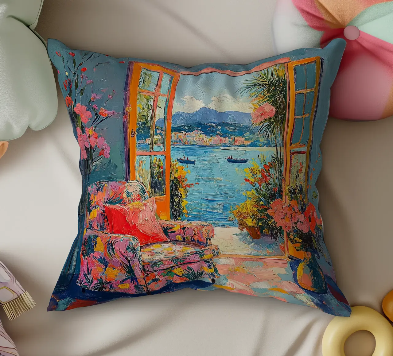 Der leuchtende Blick Kissen von ArtByNiki