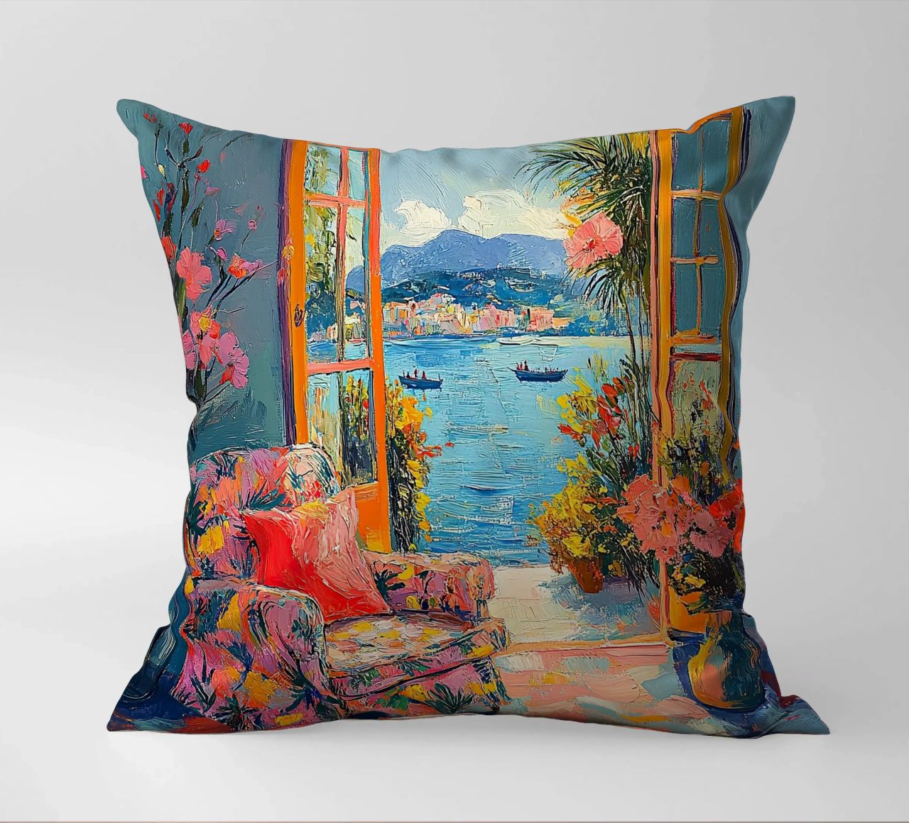 La vue lumineuse coussin de ArtByNiki