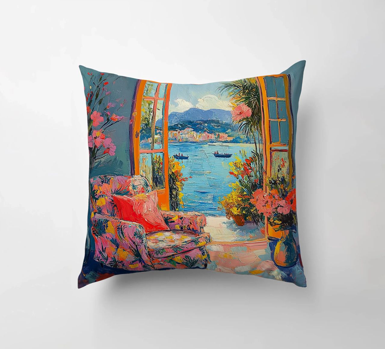 La vue lumineuse coussin de ArtByNiki