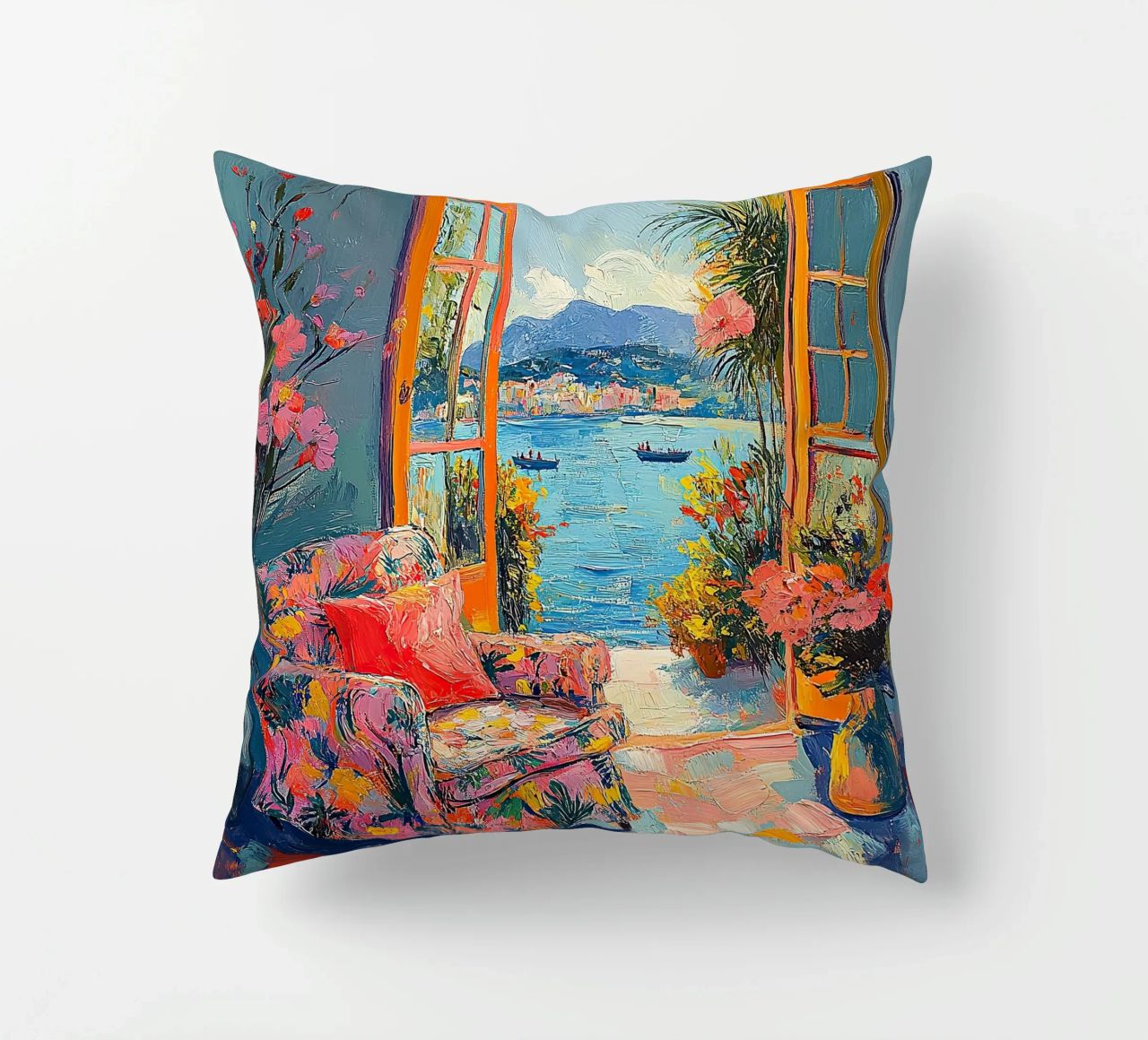 La vue lumineuse coussin de ArtByNiki