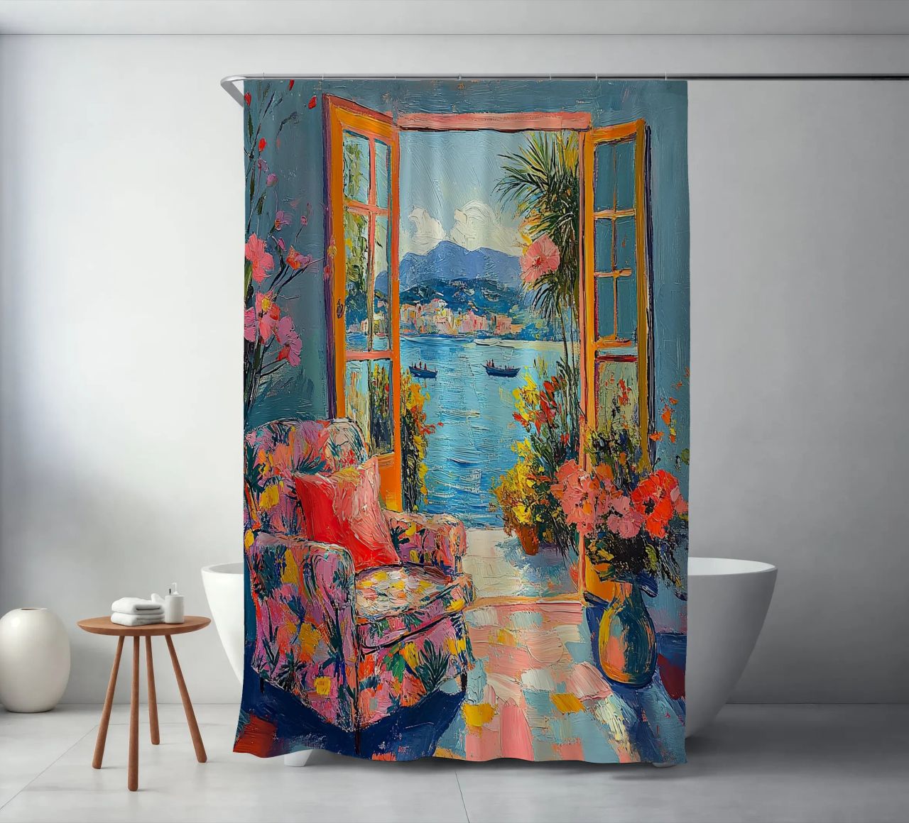 La vue lumineuse rideau de douche de ArtByNiki