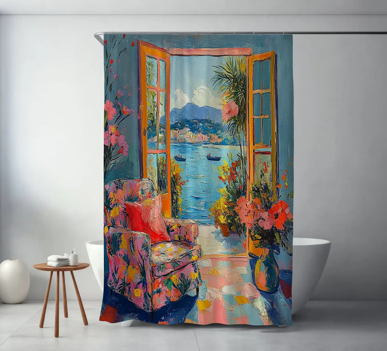 La vista luminosa tenda da doccia da ArtByNiki