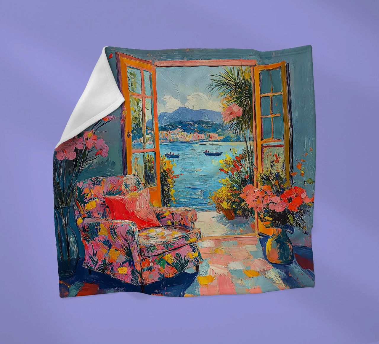 La vue lumineuse plaid polaire de ArtByNiki