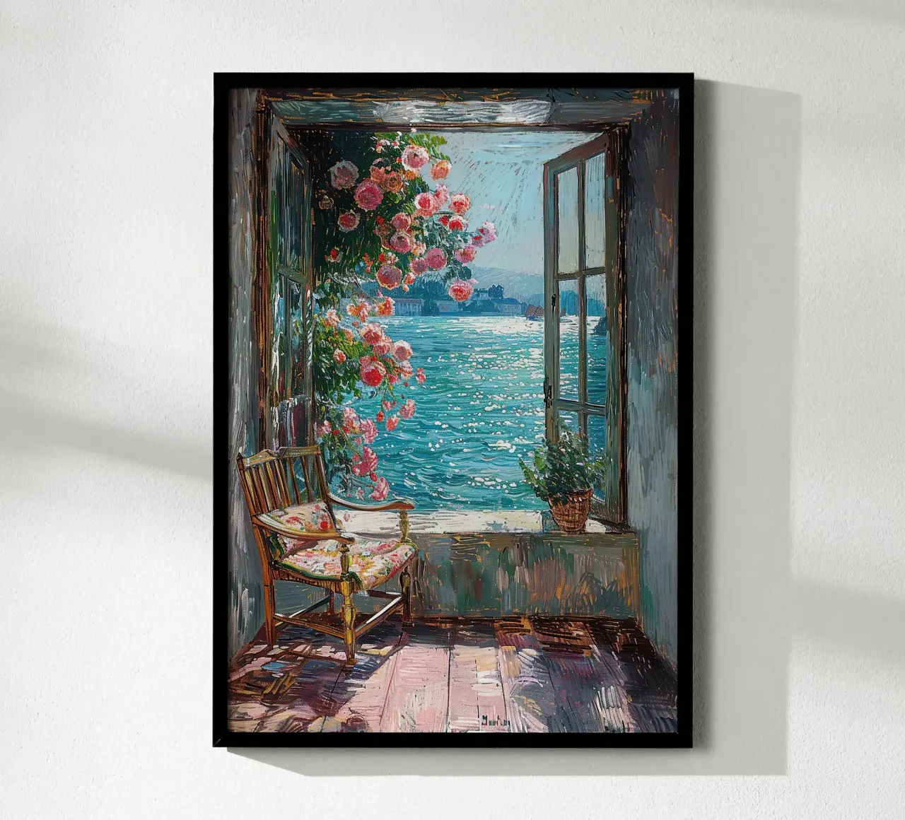 Sogni aperti, brezza leggera poster con telaio in plastica da Nikis Art Studio