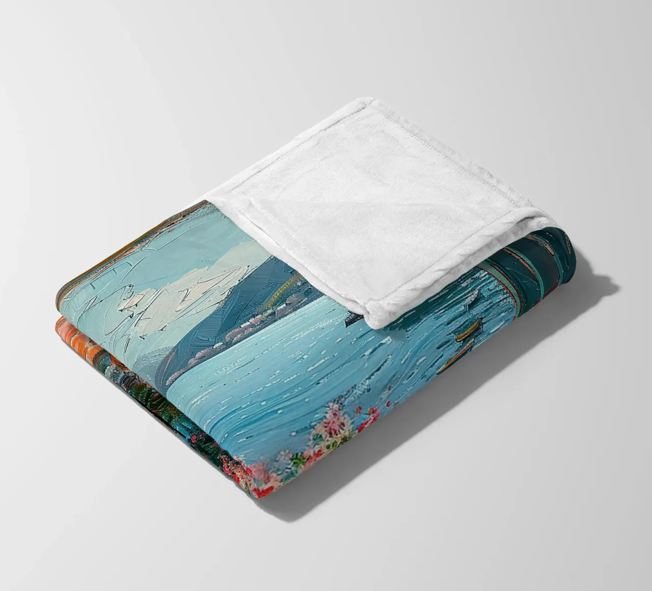 Serenity Framed in Color fleece blanket by Nikis Art Studio
