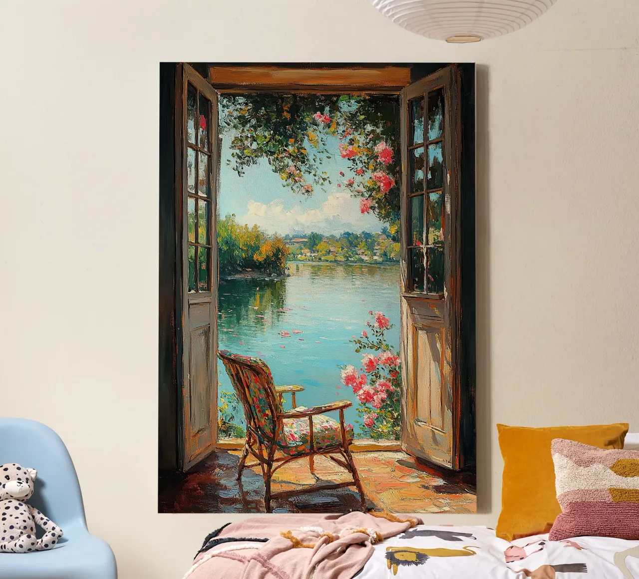 Henri Matisse inspiriert "Windows to Serenity" canvas with Floater frame by Nikis Art Studio