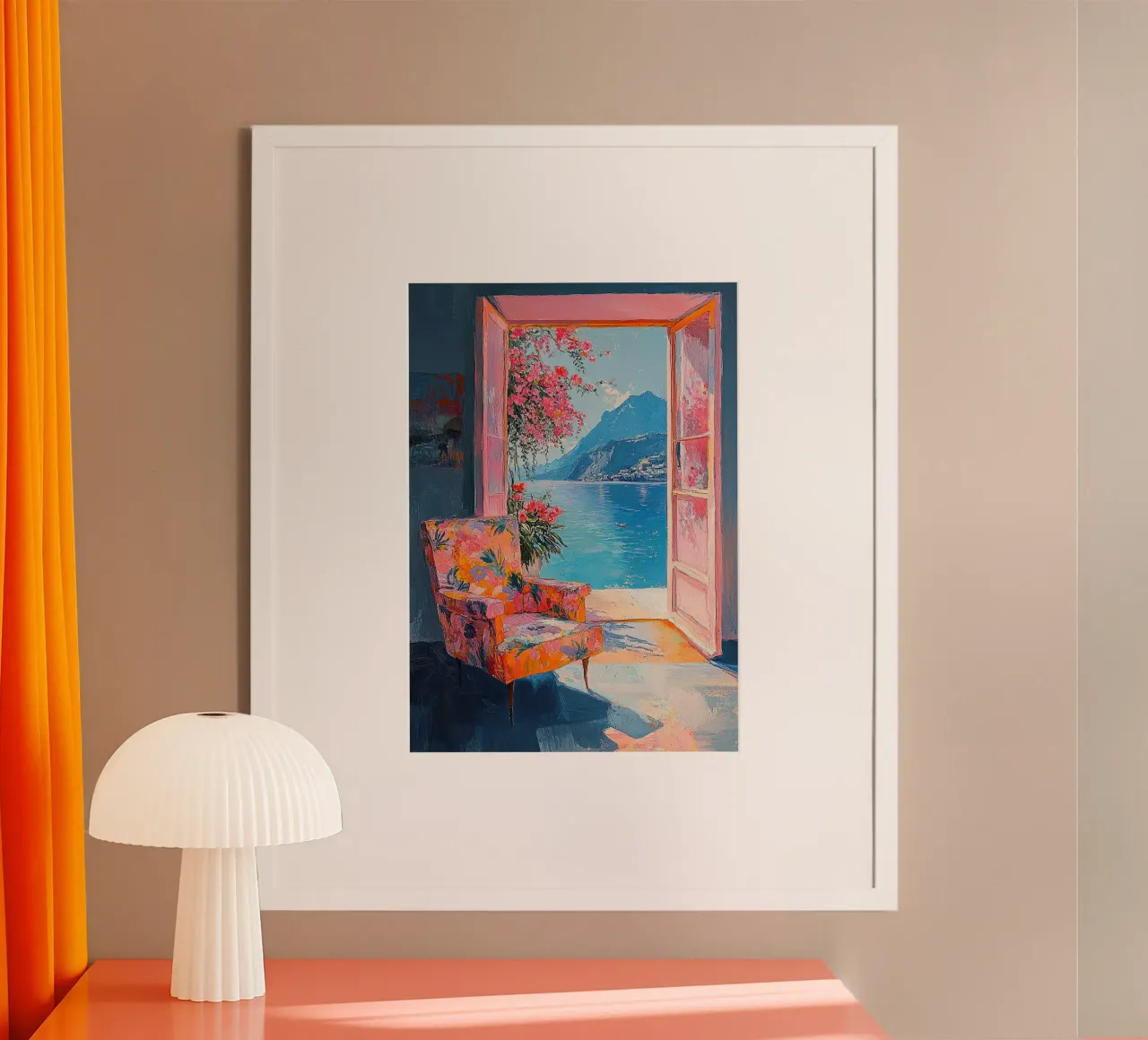 Henri Matisse inspireert "Rust achter de ruit". poster met kunststof frame van Nikis Art Studio