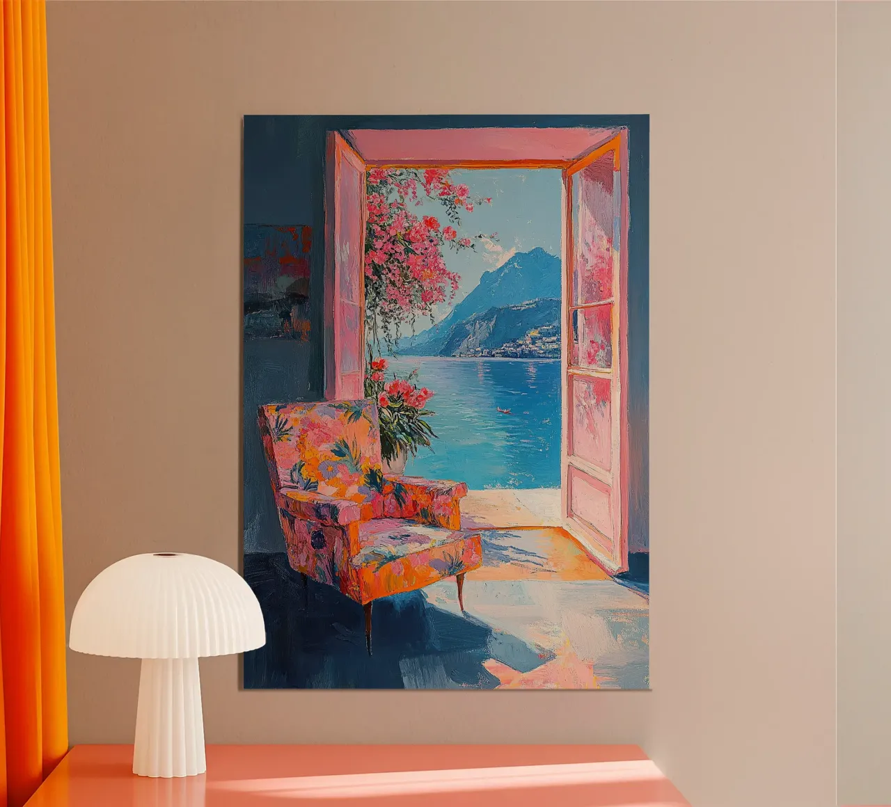 Henri Matisse inspireert "Rust achter de ruit". poster met kunststof frame van Nikis Art Studio