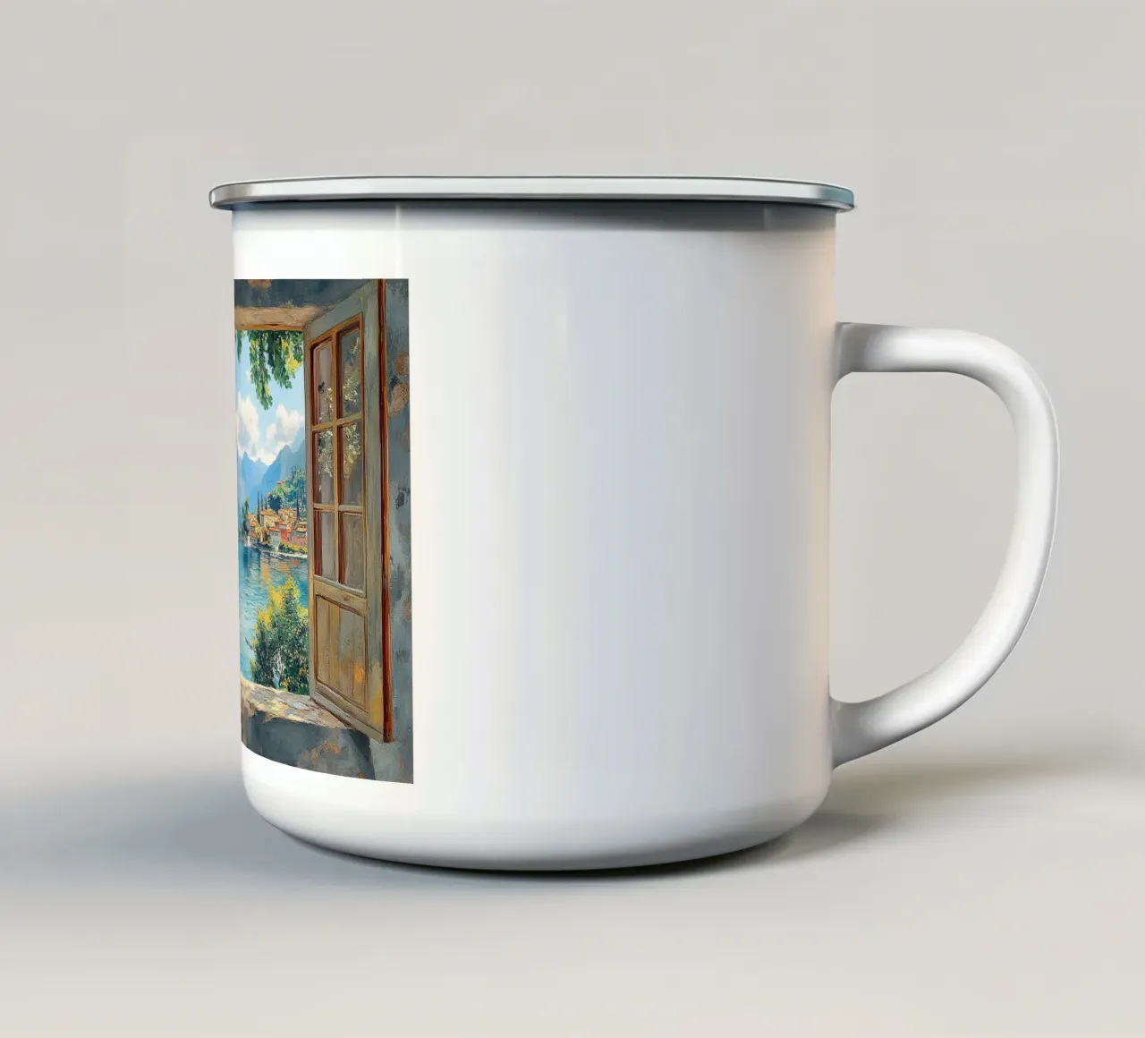 Matisse ha ispirato "Aria, luce e colore". tazza in smalto da Nikis Art Studio