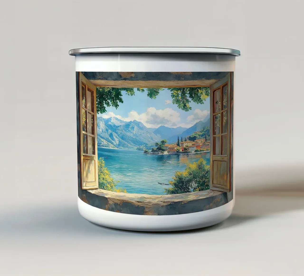 Matisse ha ispirato "Aria, luce e colore". tazza in smalto da Nikis Art Studio