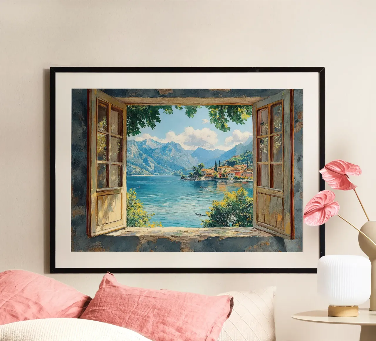 Matisse ha ispirato "Aria, luce e colore". poster con telaio in plastica da Nikis Art Studio