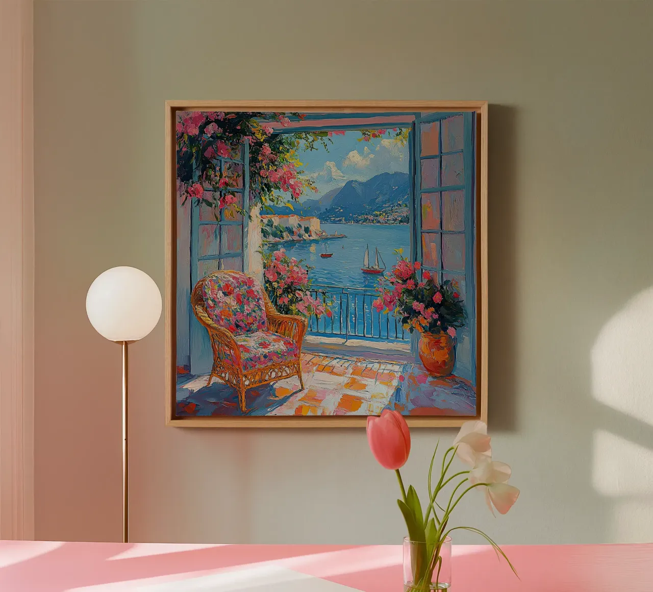 Henri Matisse inspiriert "The Open Frame of Life" canvas with Floater frame by Nikis Art Studio