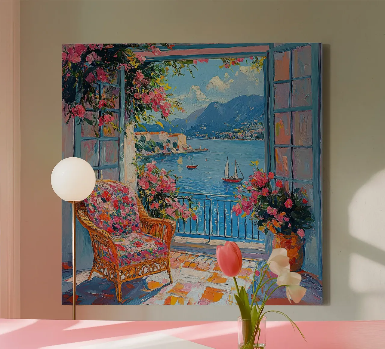 Henri Matisse inspiriert "The Open Frame of Life" canvas with Floater frame by Nikis Art Studio