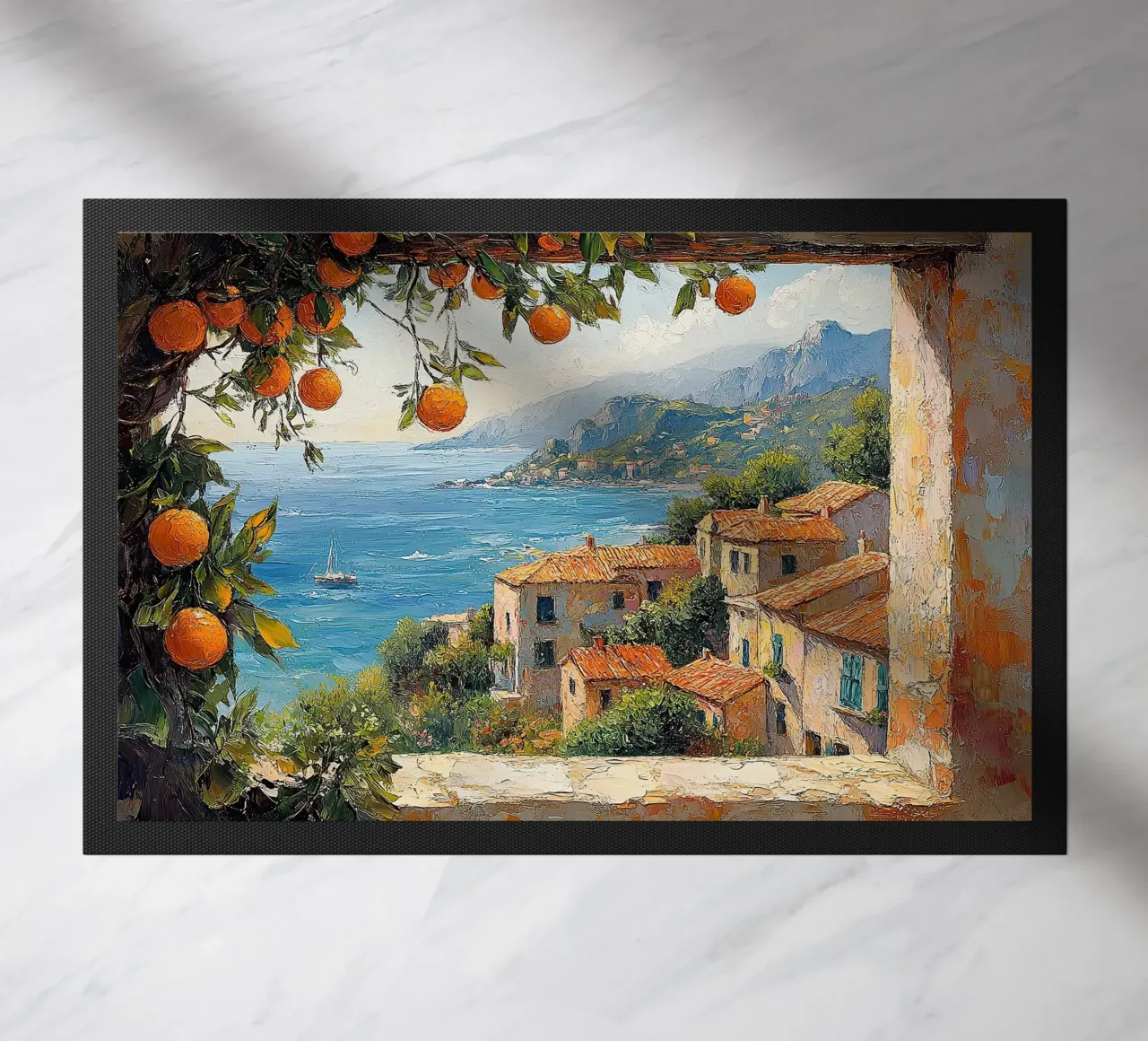 Sunlit Symphony doormat by Nikis Art Studio