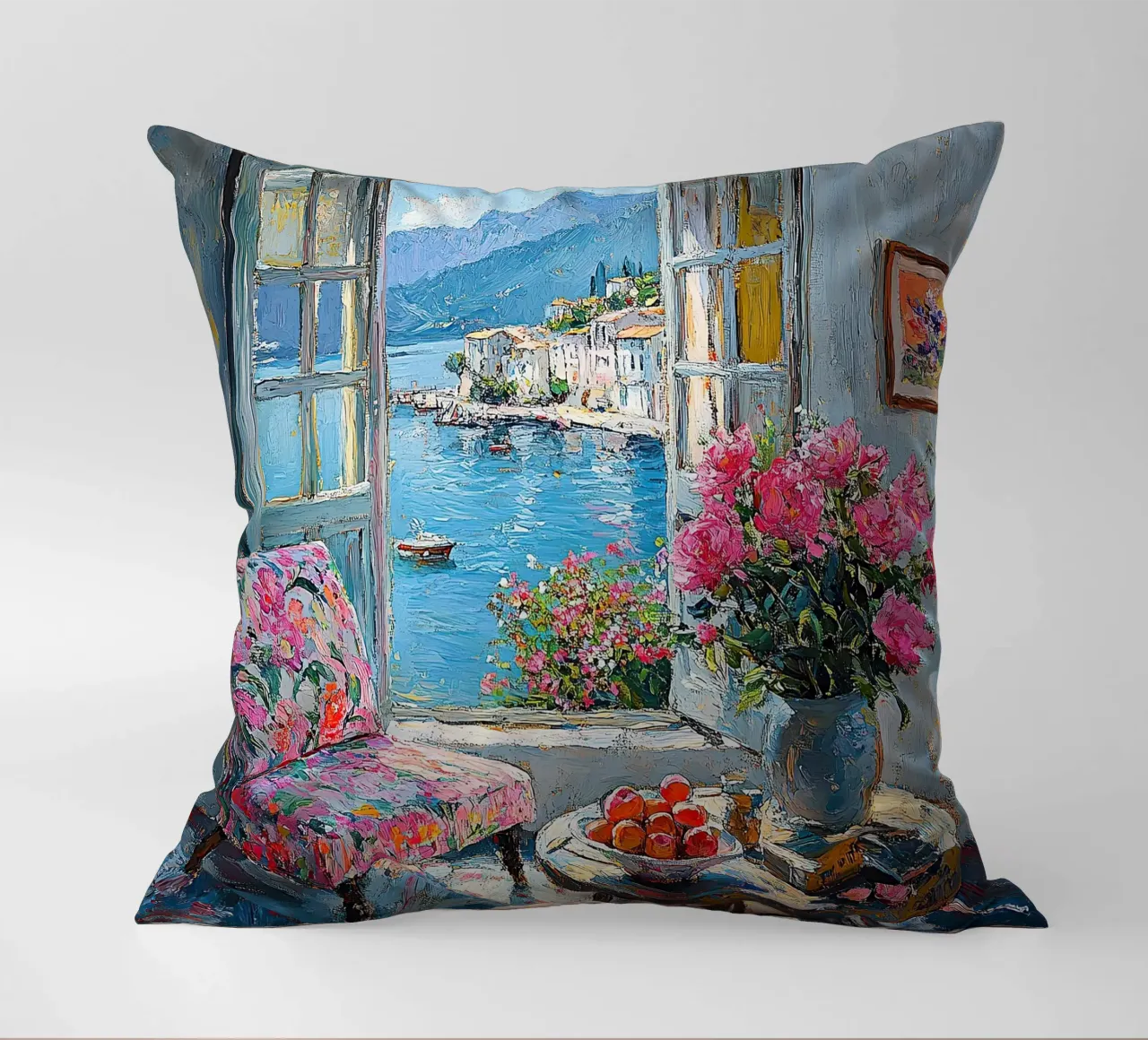 Uno scorcio di serenità cuscino da Nikis Art Studio