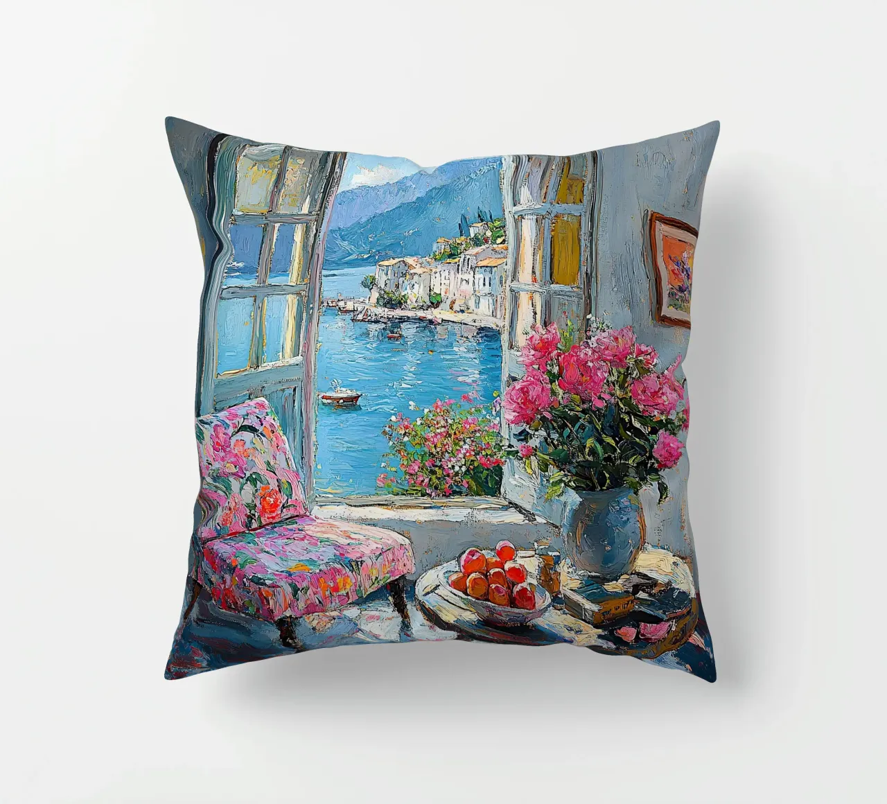 Uno scorcio di serenità cuscino da Nikis Art Studio
