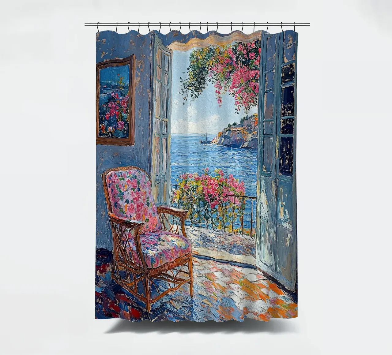 Henri Matisse ispira "Orizzonti sussurrati tenda da doccia da Nikis Art Studio
