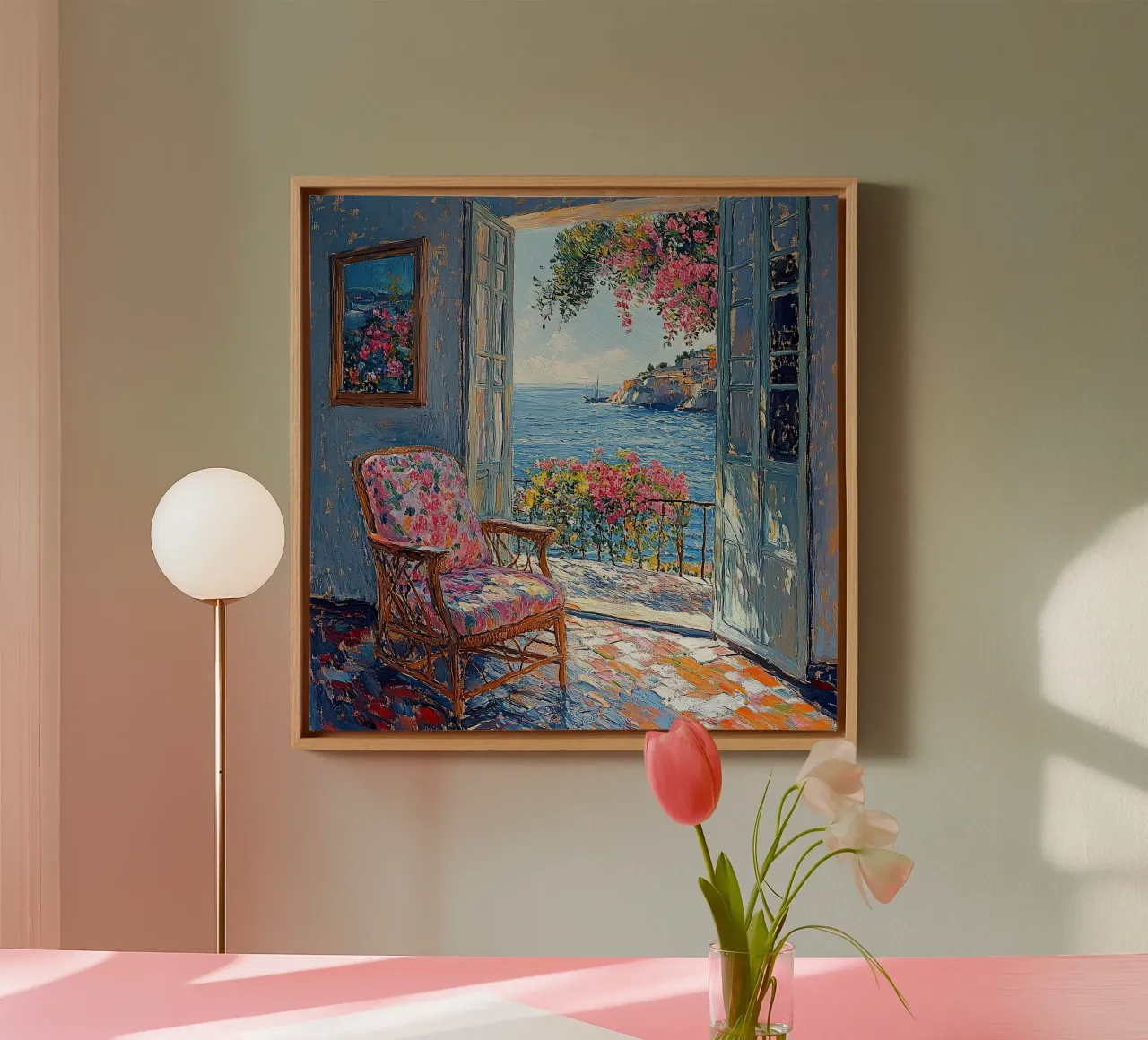 Henri Matisse ispira "Orizzonti sussurrati tela con Cornice a cassetta da Nikis Art Studio