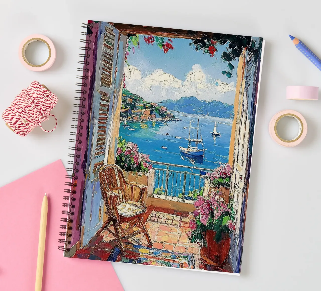 Matisse inspires Open Window spiral notebook by Nikis Art Studio