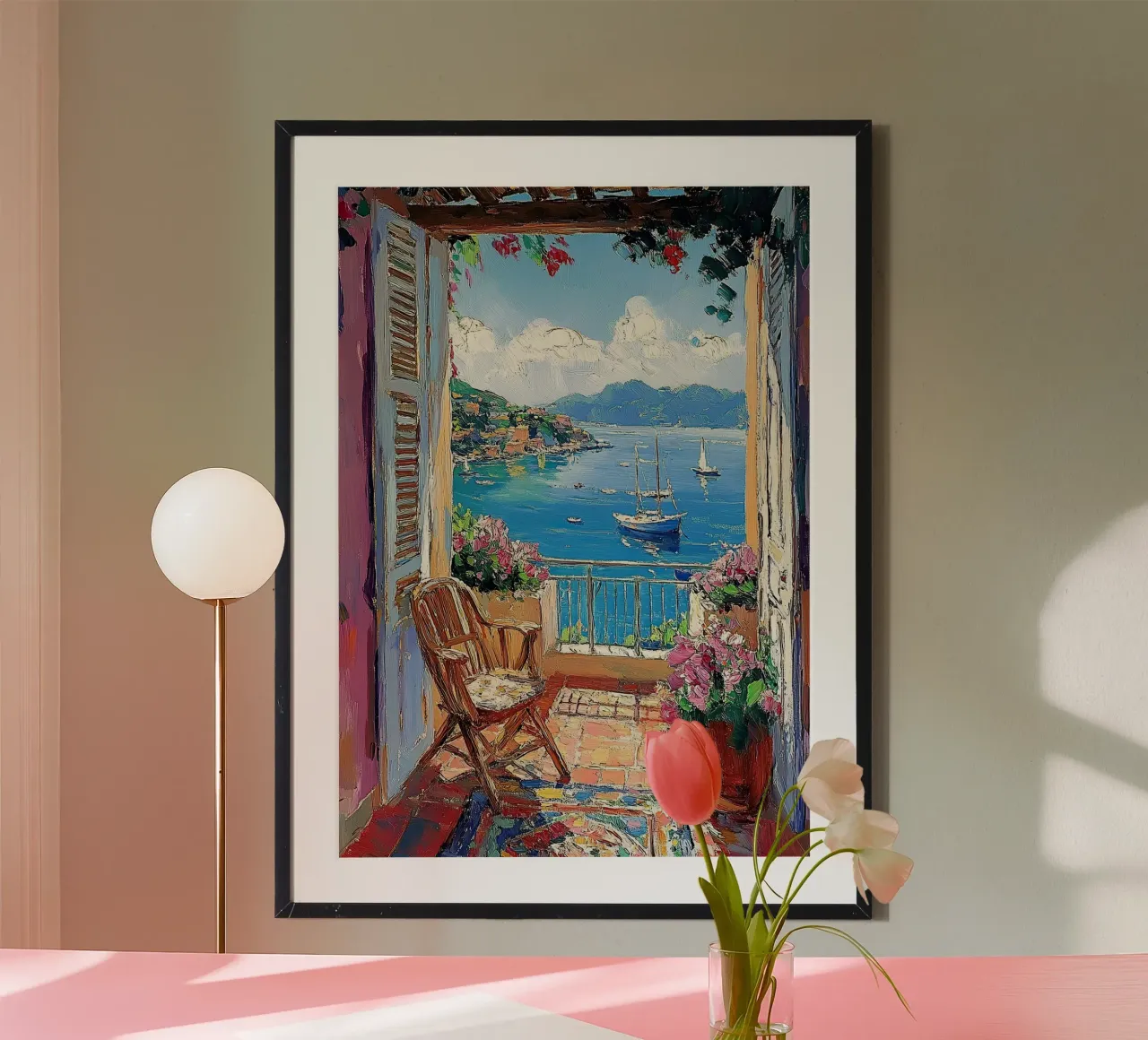 Matisse ispira la Finestra aperta poster con telaio in plastica da Nikis Art Studio