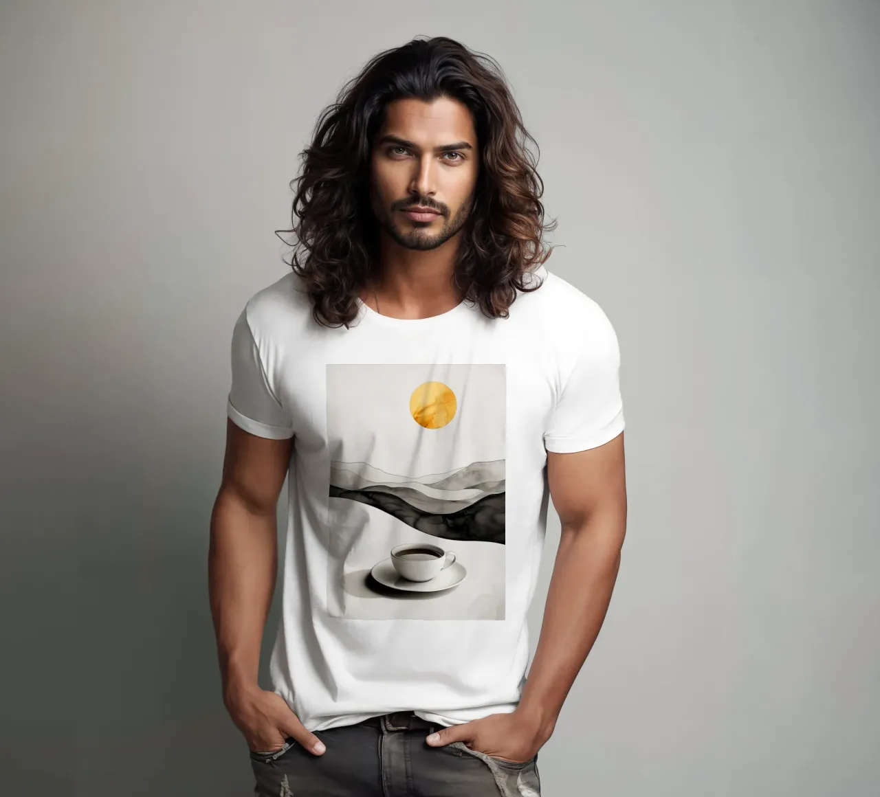 Koffietijd t-shirt van Justyna Jaszke JBJart