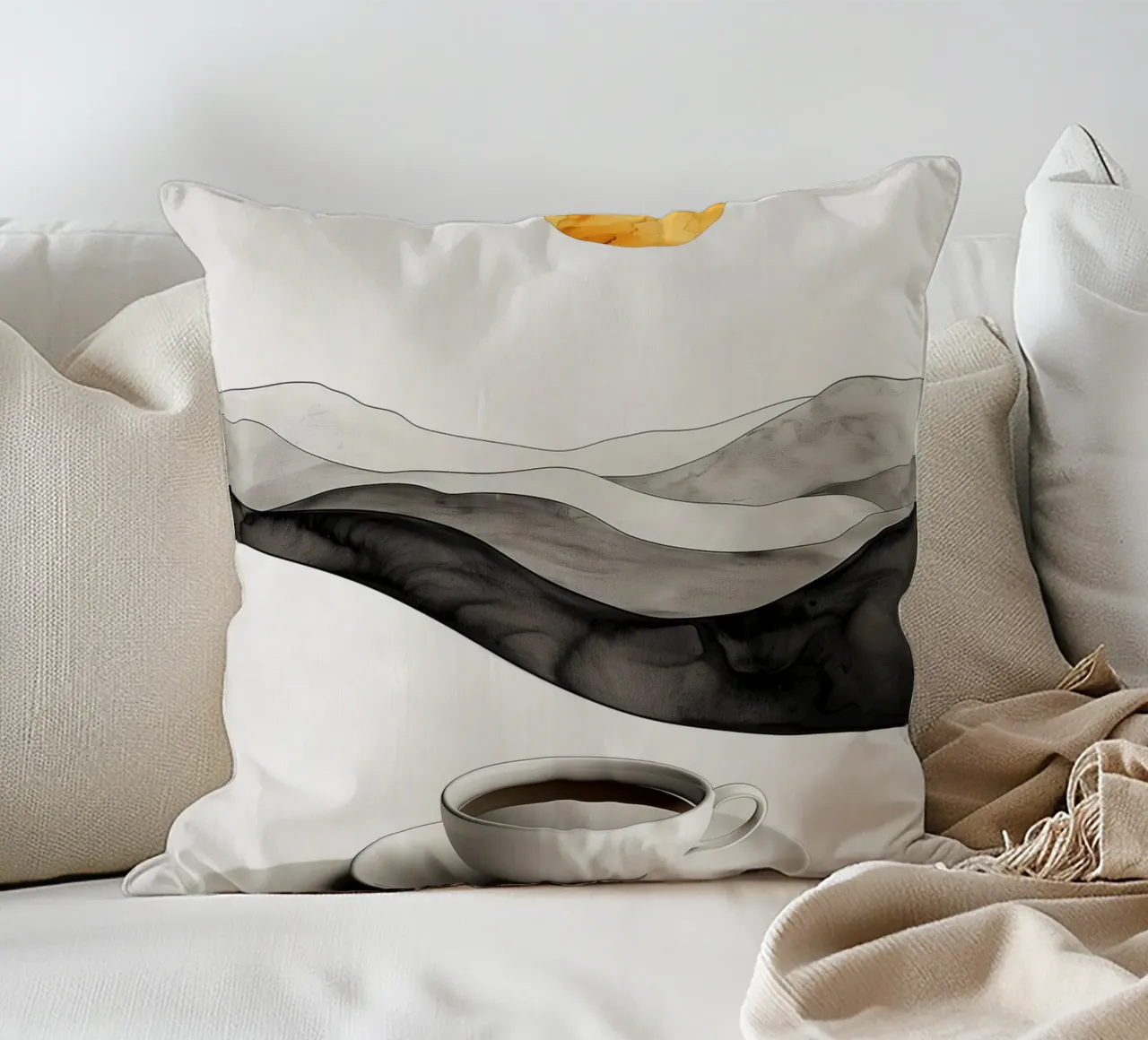It's coffee time decorative cushion by Justyna Jaszke JBJart