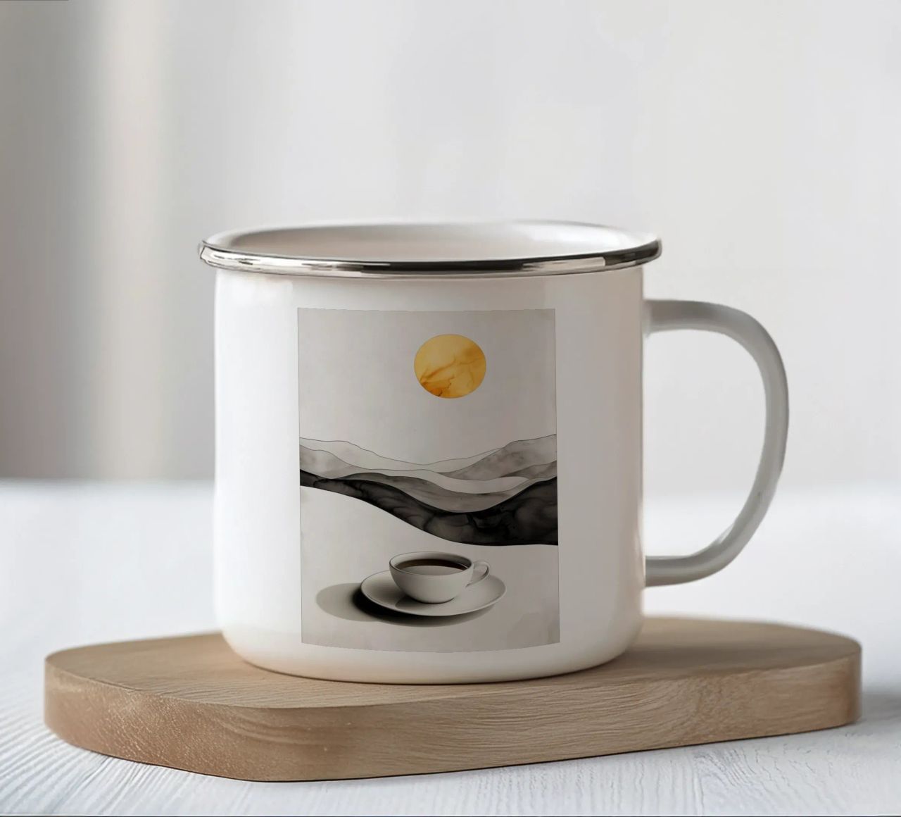 È l'ora del caffè tazza in smalto da Justyna Jaszke JBJart