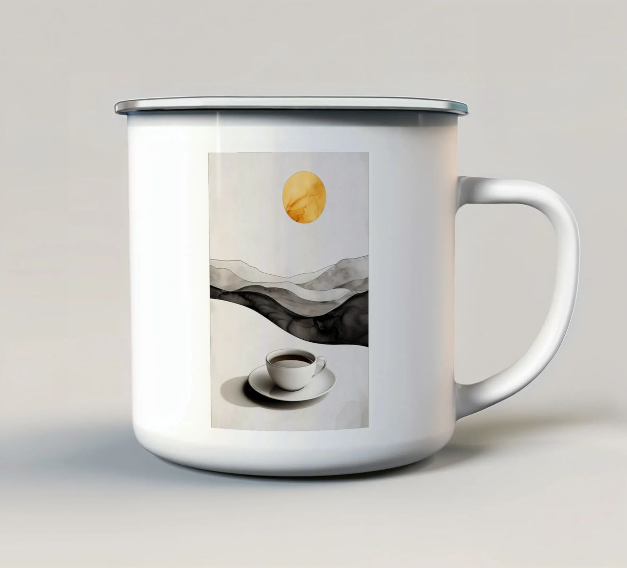 È l'ora del caffè tazza in smalto da Justyna Jaszke JBJart
