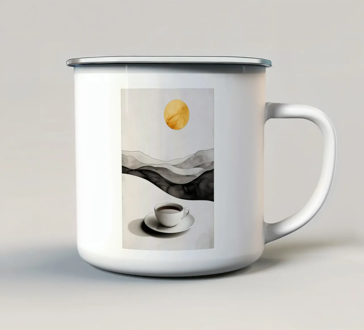 C'est l'heure du café mug en émail de Justyna Jaszke JBJart
