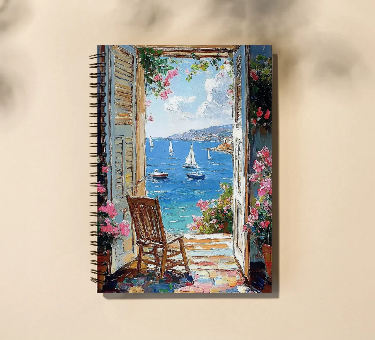 Matisse inspiriert Open Window "Through Light and Shadow" spiral notebook by Nikis Art Studio