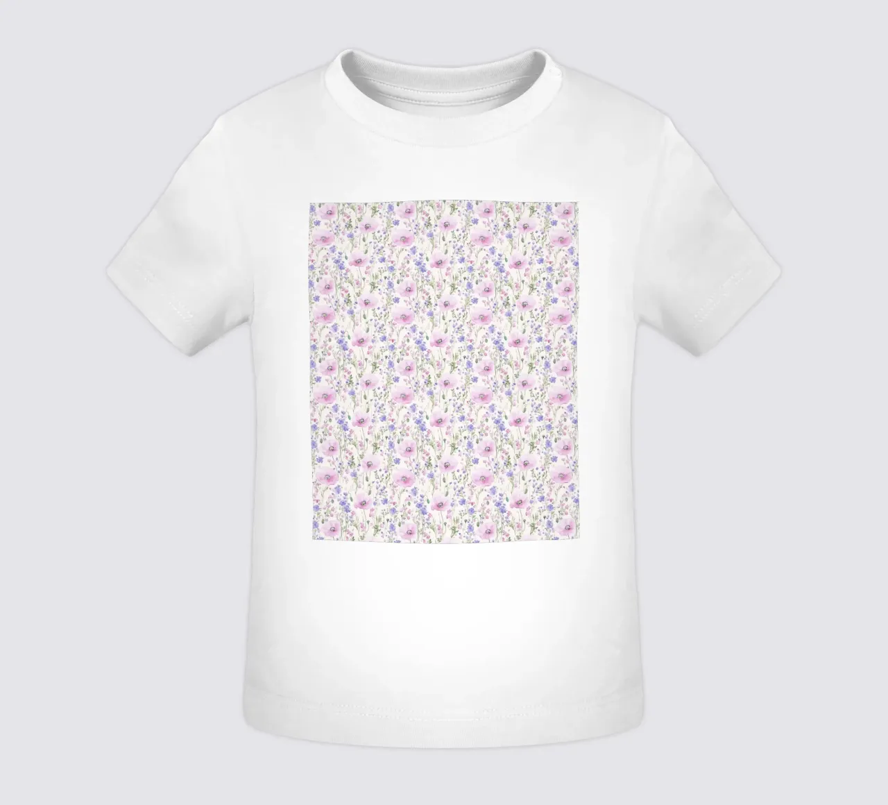 Vintage Botanical Pink Poppy Spring Flower Retro Floral Boho maglietta neonato da Gentle Echoes Art