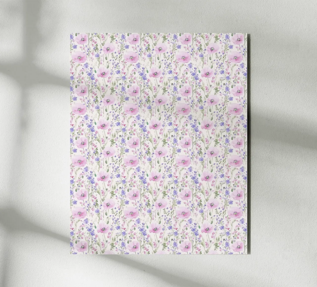 Vintage Botanical Pink Poppy Spring Flower Retro Floral Boho alluminio dibond da Gentle Echoes Art