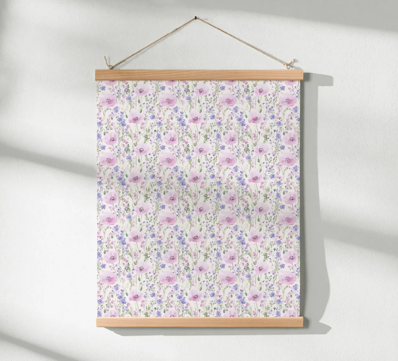 Vintage Botanical Pink Poppy Spring Flower Retro Floral Boho carta hahnemühle da Gentle Echoes Art