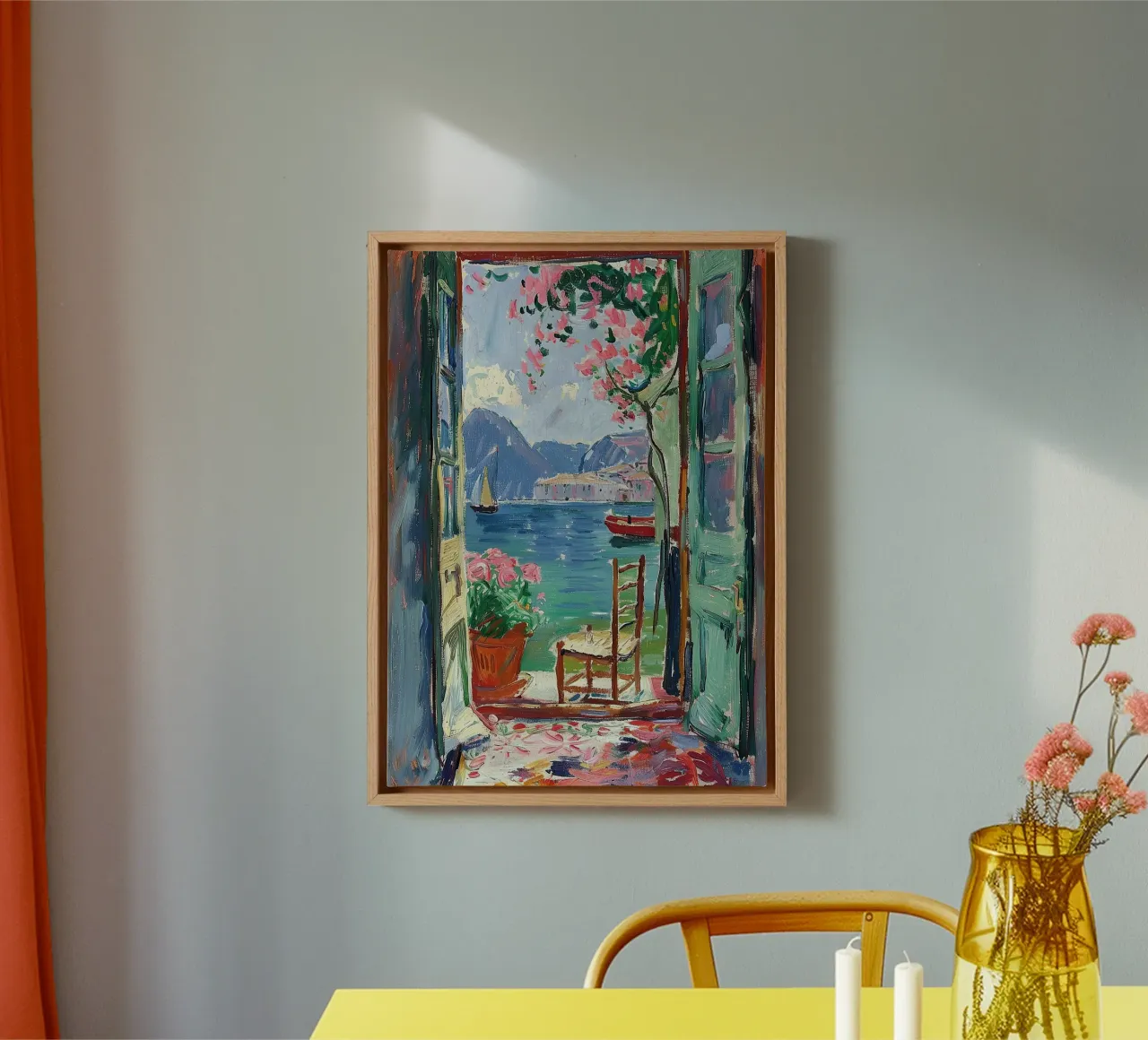Henri Matisse inspiriert "A Portal to Calm" canvas with Floater frame by Nikis Art Studio