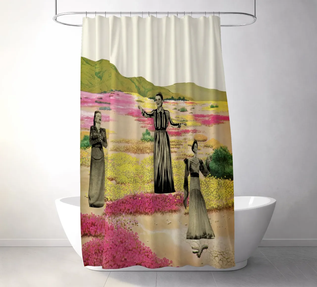 Human Cacti shower curtain by Cassia Beck Collage